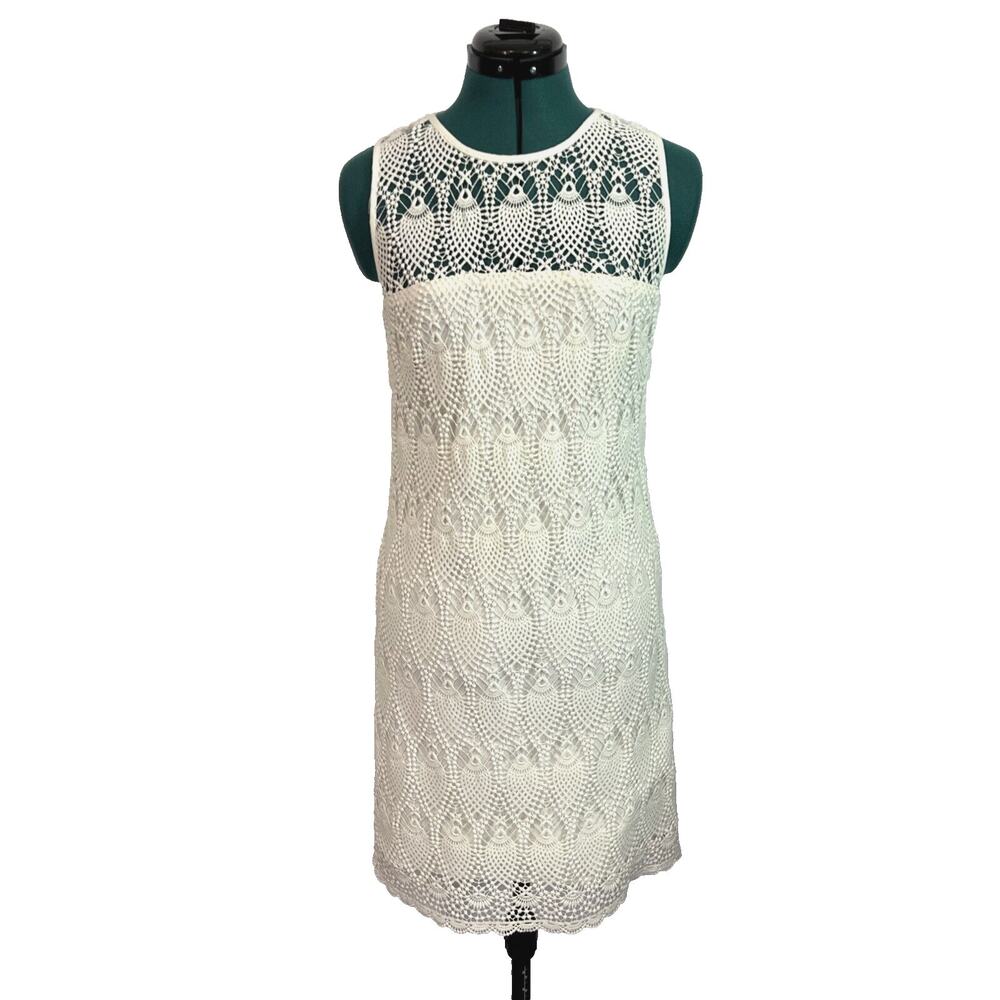 Trina Turk Dressed Bisti White Lace‎ Dress Size 6 Sleeveless Party
